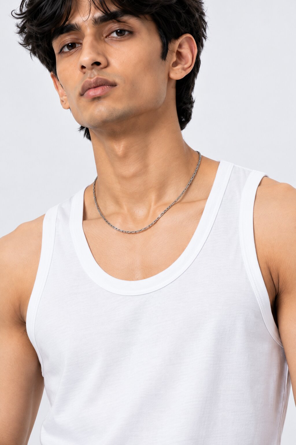 Mens Solid White Pack of 2 Vest - Image 3
