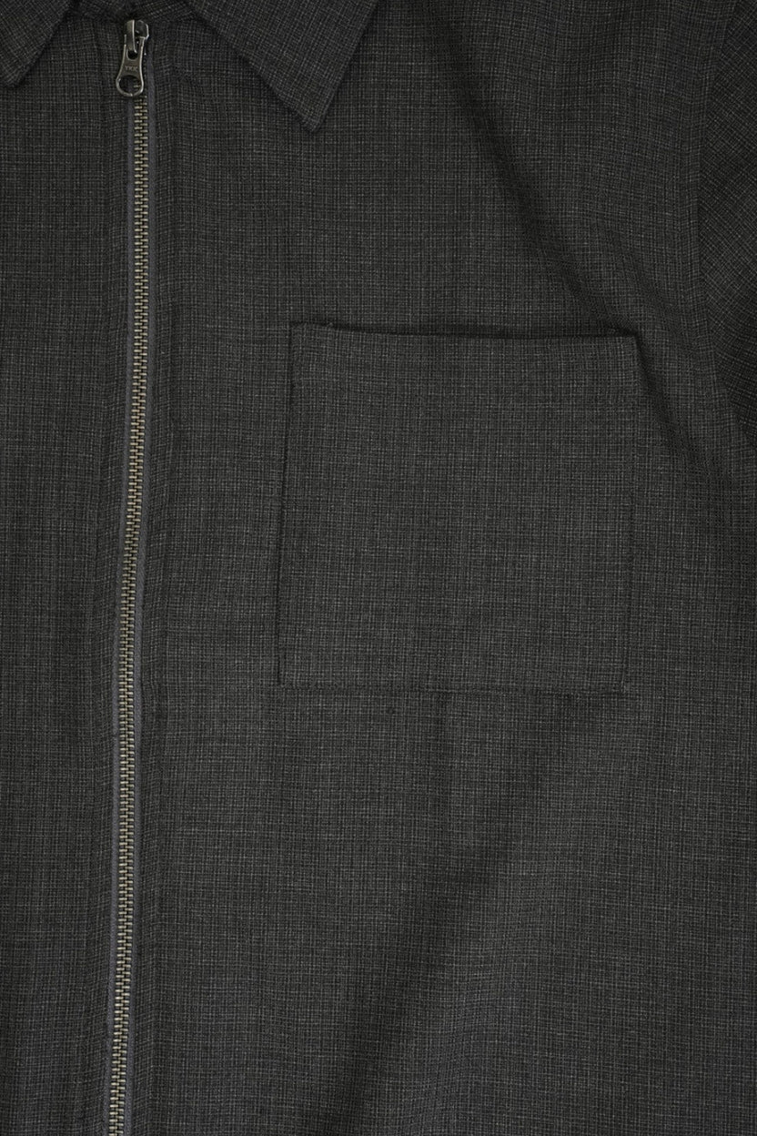 Mens Grey Textured Solid Zip-Up Jacket - Image 8