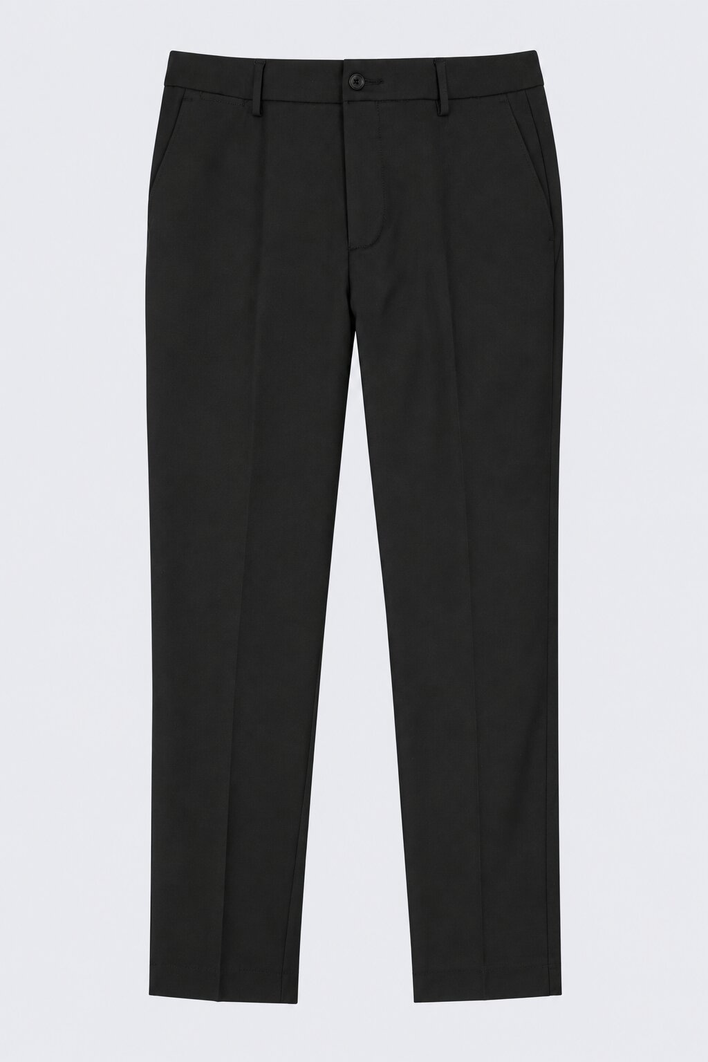 Mens Black Solid Black Regular Fit Trouser - Image 7