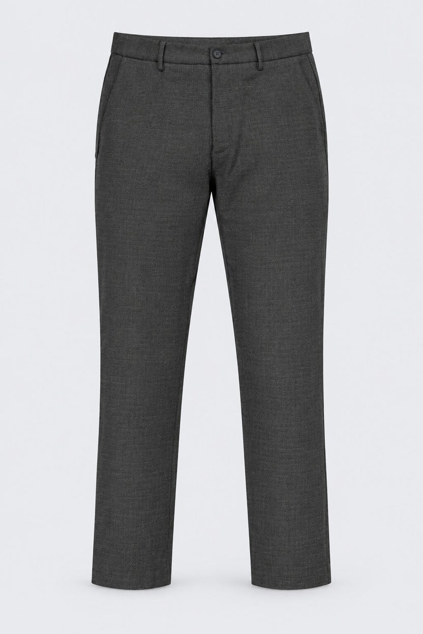 Mens Solid Grey Regular Fit Trouser - Image 7