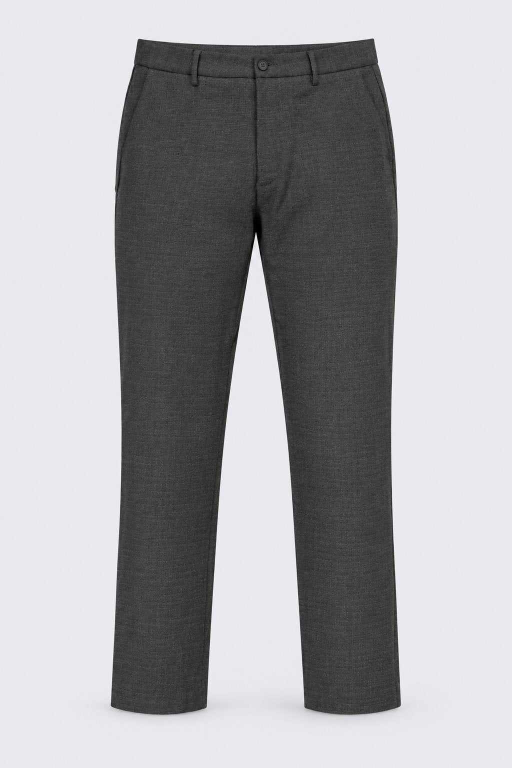 Mens Solid Grey Regular Fit Trouser - Image 7