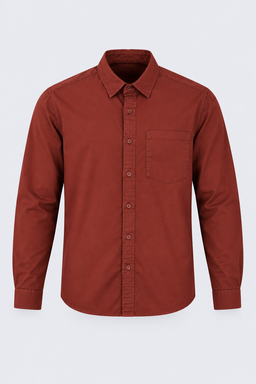 Mens Solid Rust Formal Shirt - Image 7