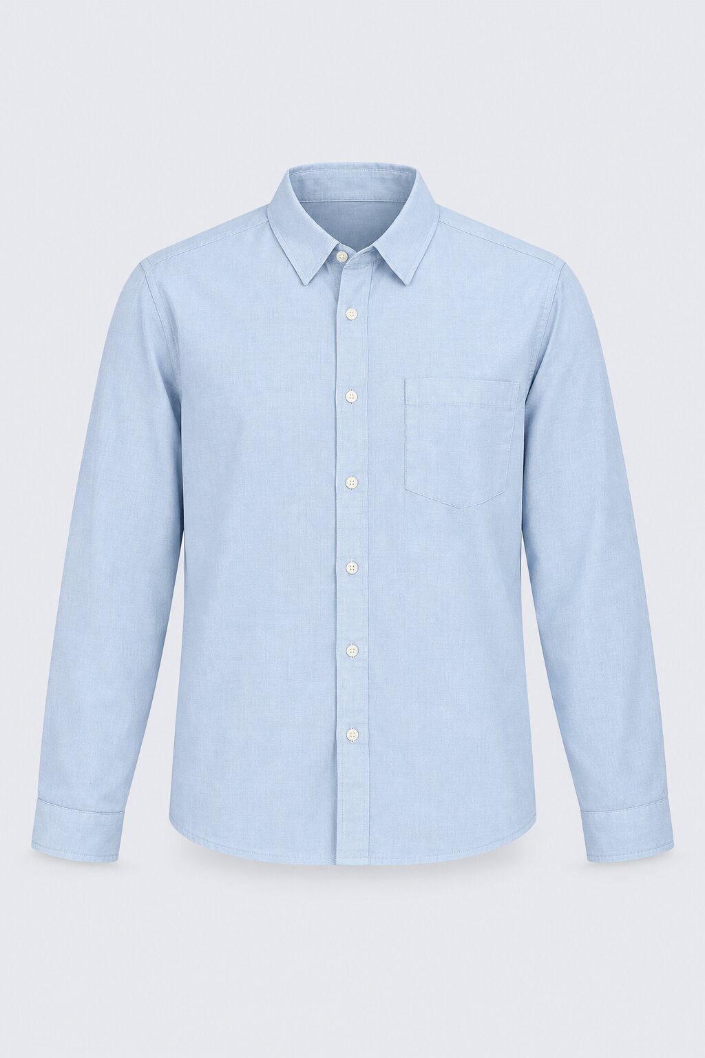 Mens Solid Light Blue Formal Shirt - Image 7