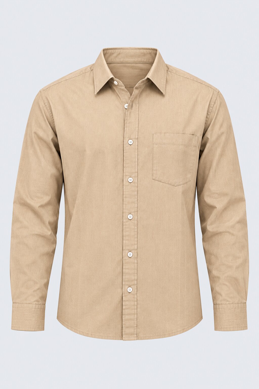 Mens Solid Taupe Formal Shirt - Image 7