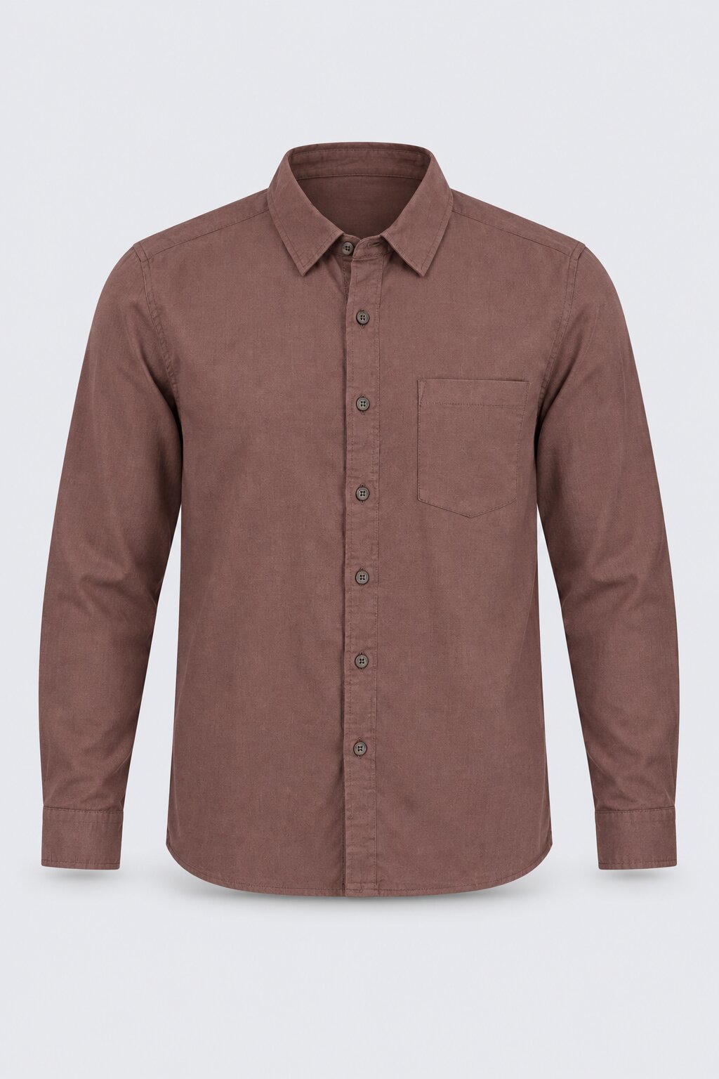 Mens Solid Brown Formal Shirt - Image 7