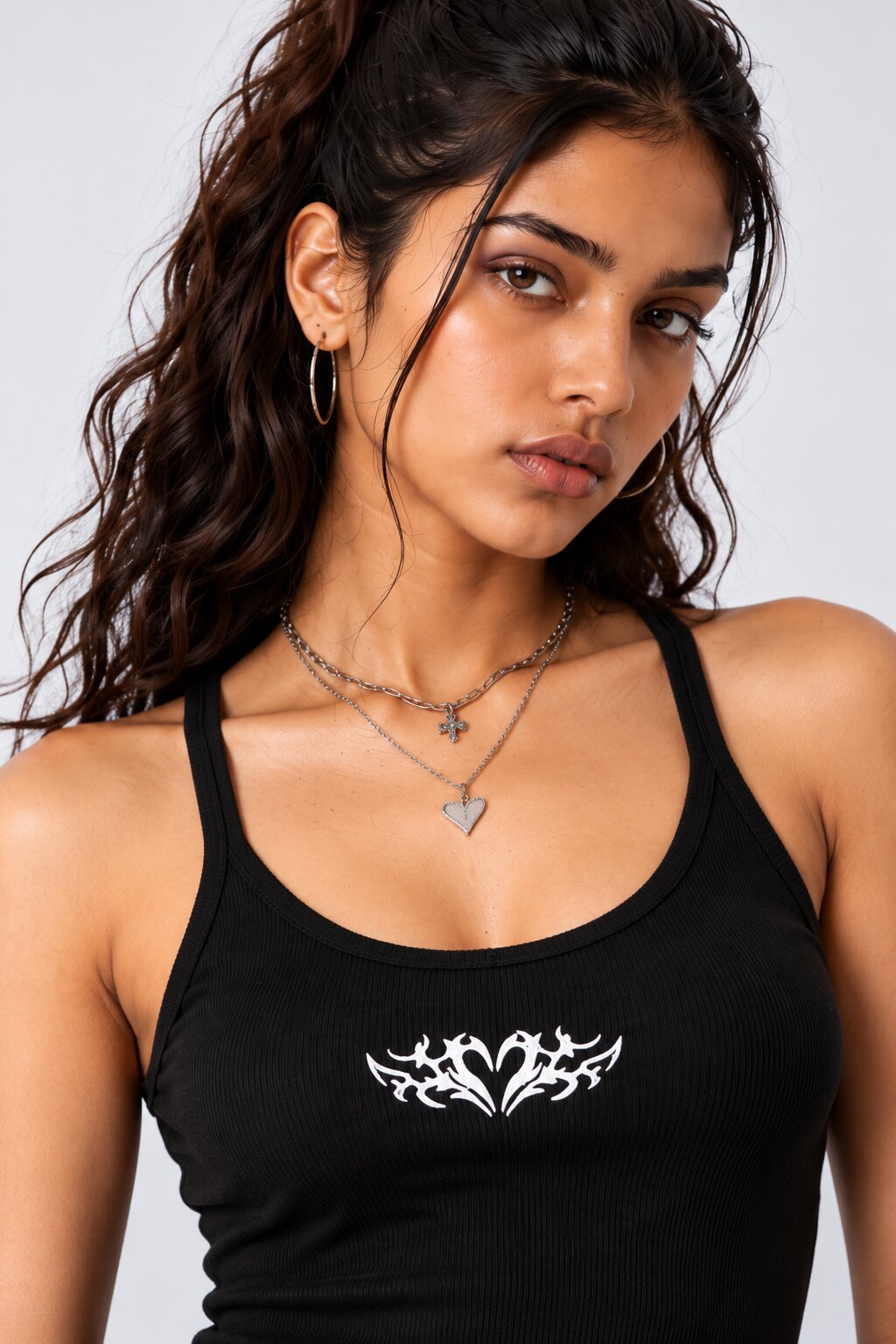 Womens Black Ribbed Cami Top - Image 9
