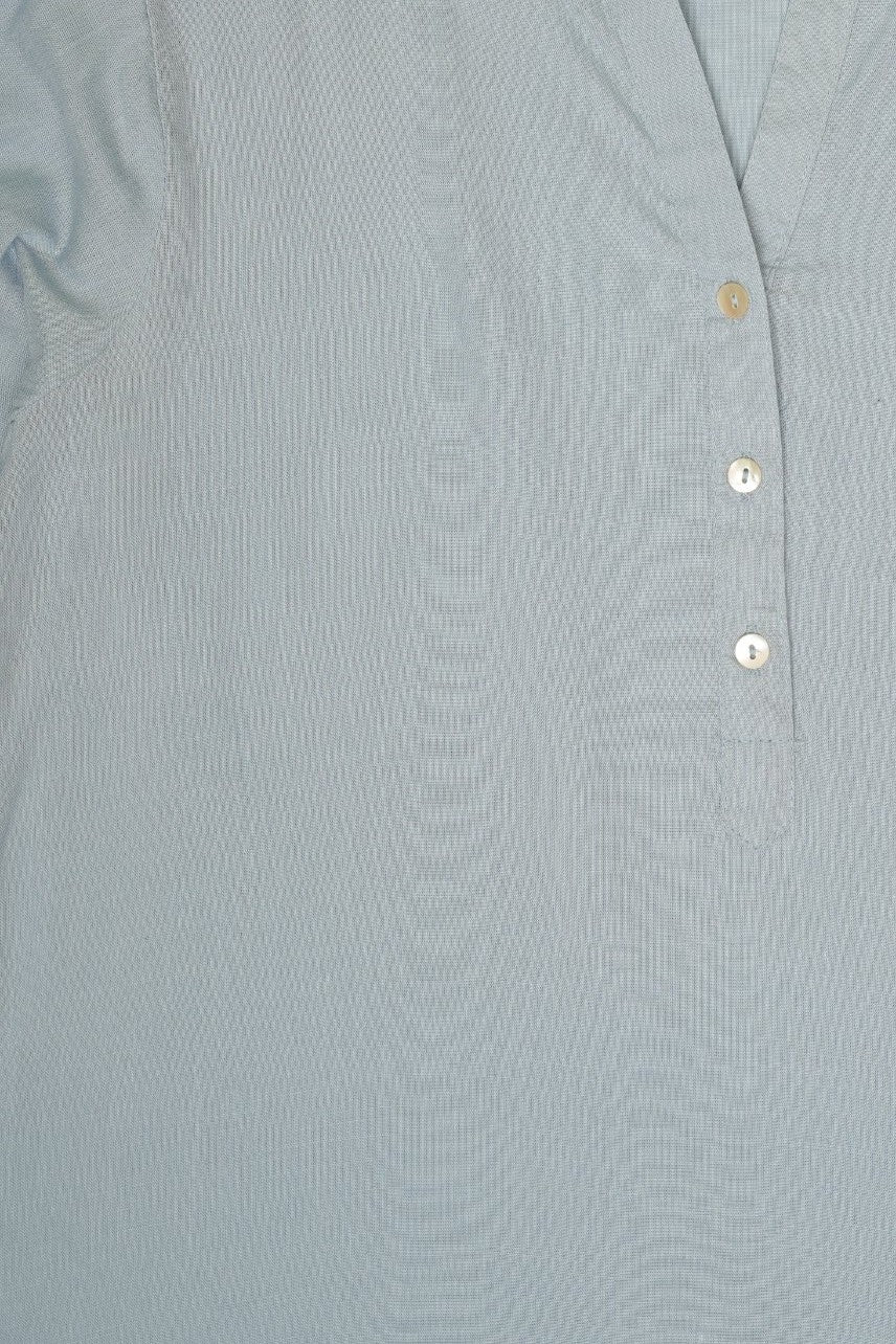 Womens Solid Light Blue Contrast Trim Tunic - Image 8