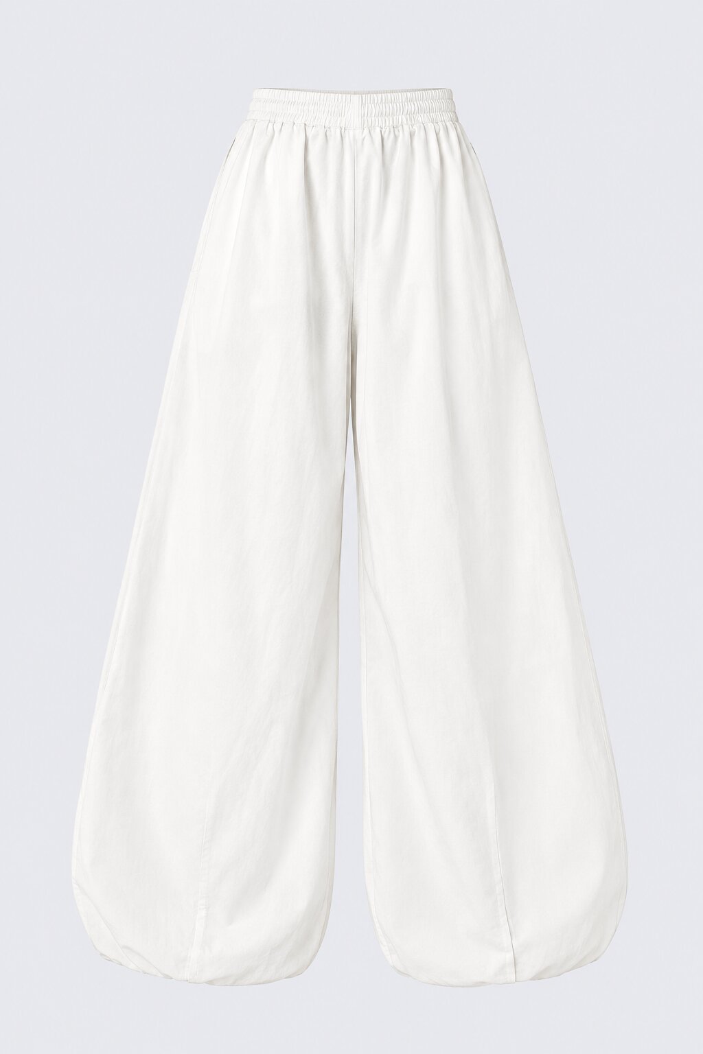 Womens Solid White Balloon Fit Jogger Pant - Image 5
