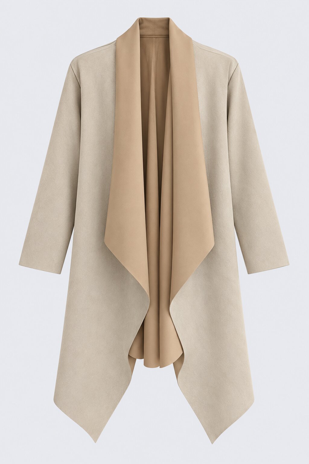 Womens Solid Cream Suede Front Shrug - Image 6