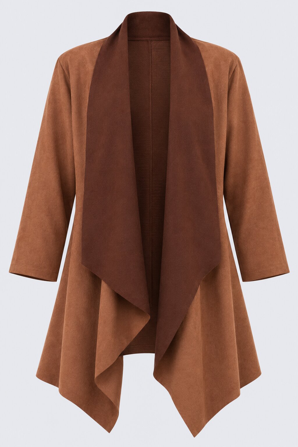 Womens Solid Brown Suede Front Shrug - Image 7