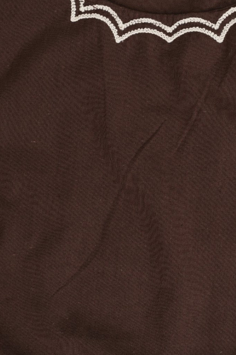Womens Floral Brown Embroidered Sleeveless Top - Image 7