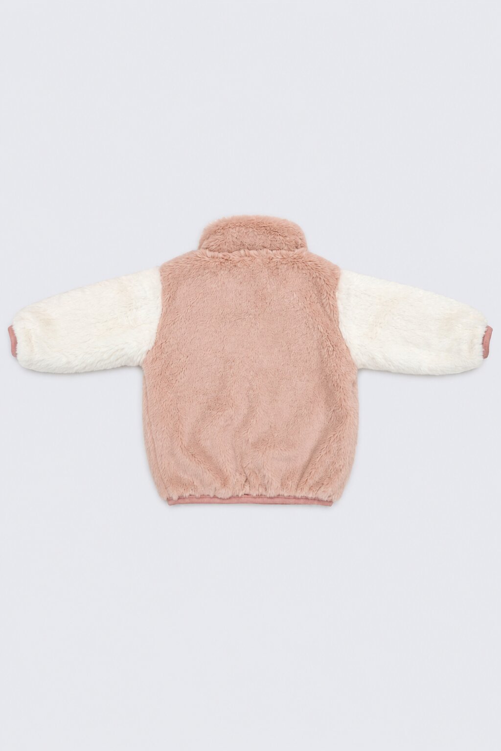 Infant Girls Brown Bear Applique Faux Fur Jacket - Image 4