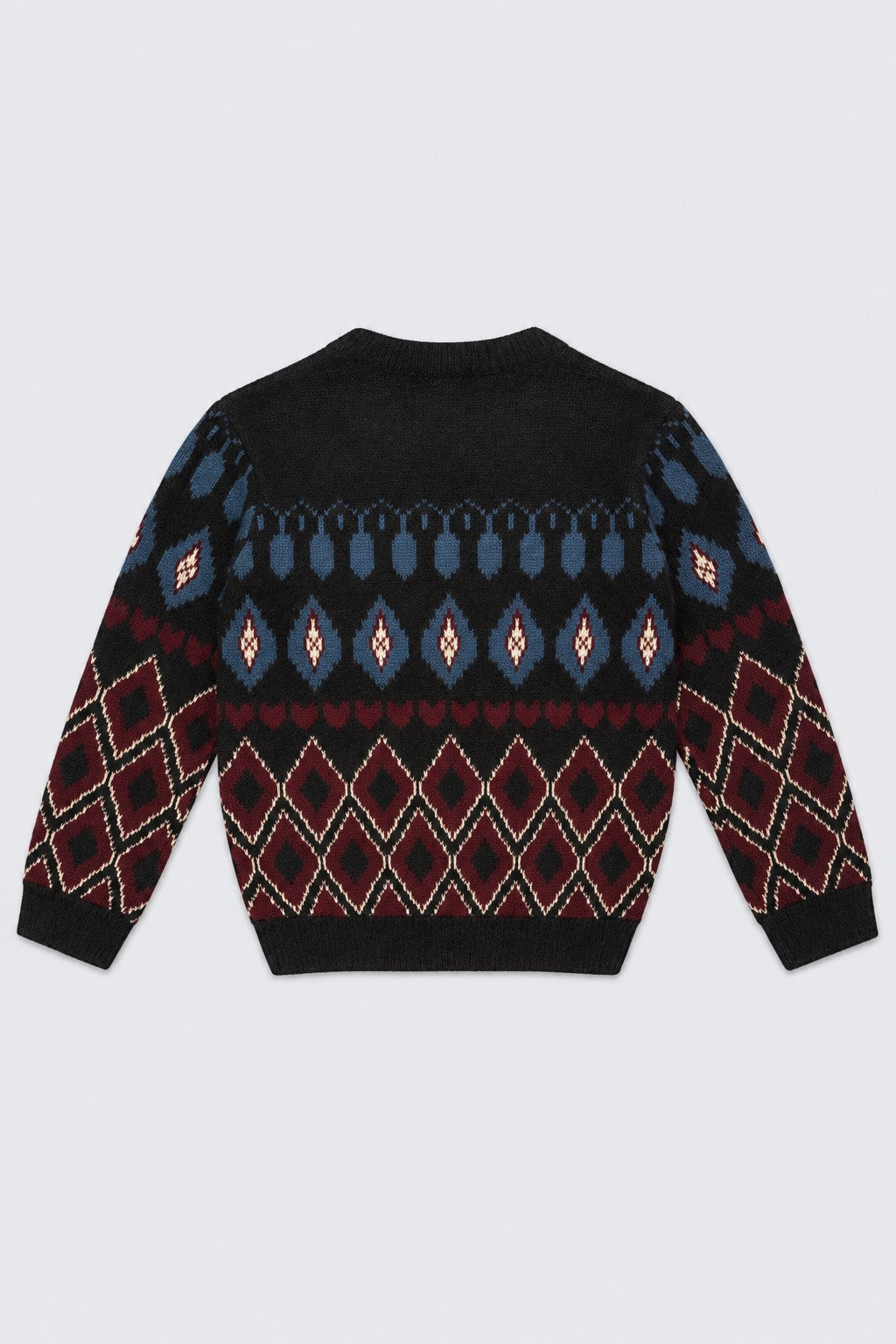 Boys Multi Colored Argyle Diamond Pattern Sweater - Image 4