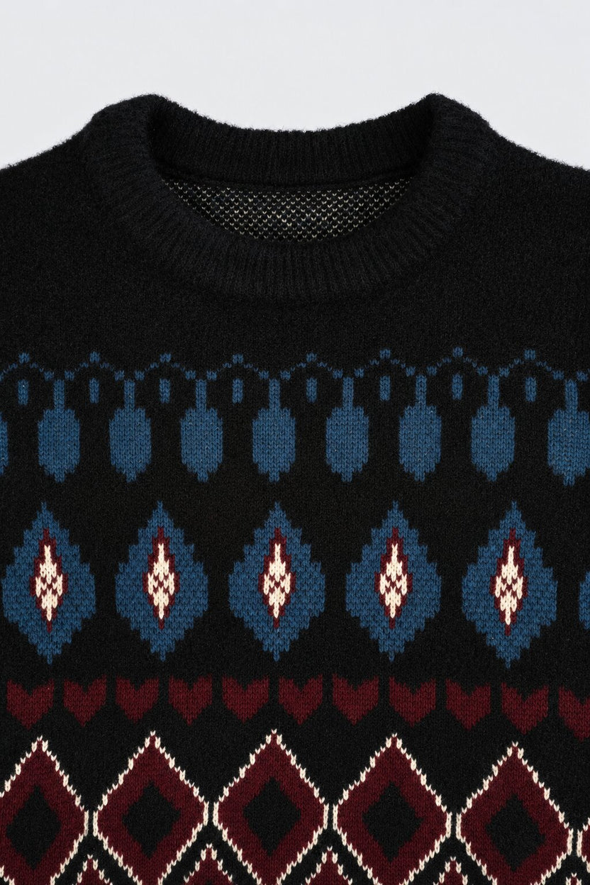 Boys Multi Colored Argyle Diamond Pattern Sweater - Image 6