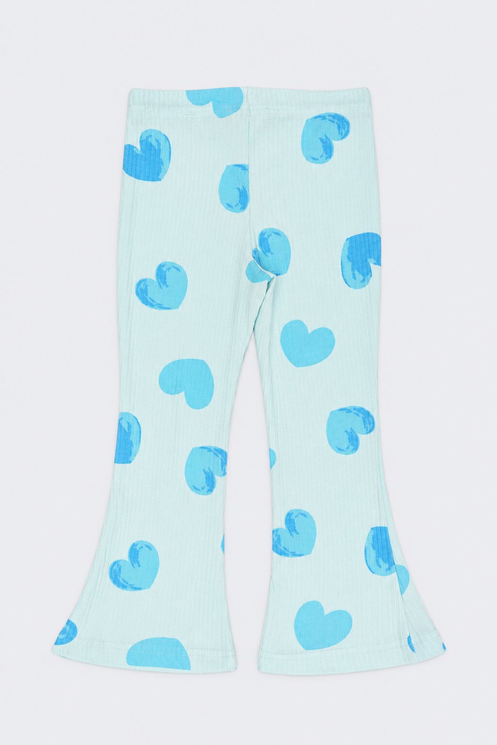 Girls Blue Heart Print Flared Pant - Image 4