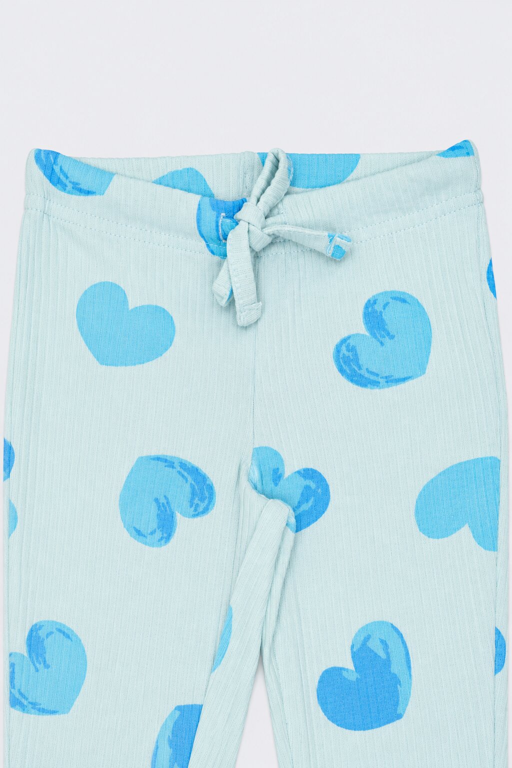 Girls Blue Heart Print Flared Pant - Image 6