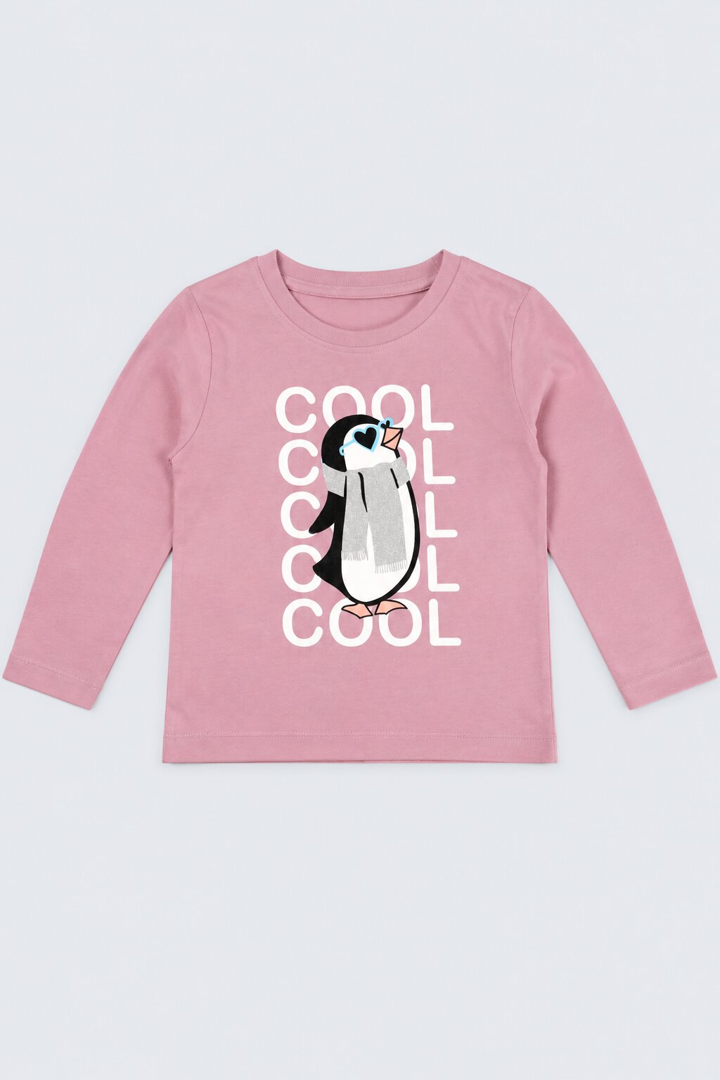 Girls Pink Penguin Graphic Print T-Shirt - Image 2