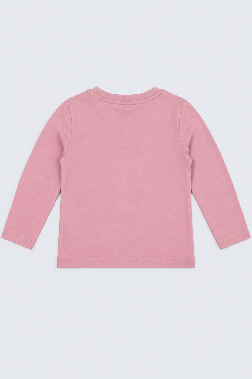 Girls Pink Penguin Graphic Print T-Shirt - Image 4