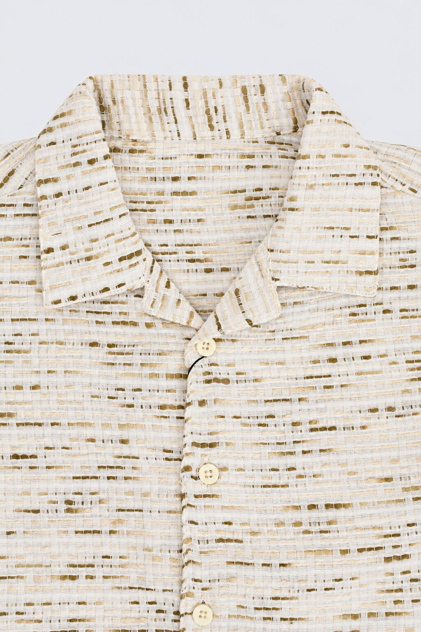 Tweens Boys Cream Textured Cotton Shirt - Image 6