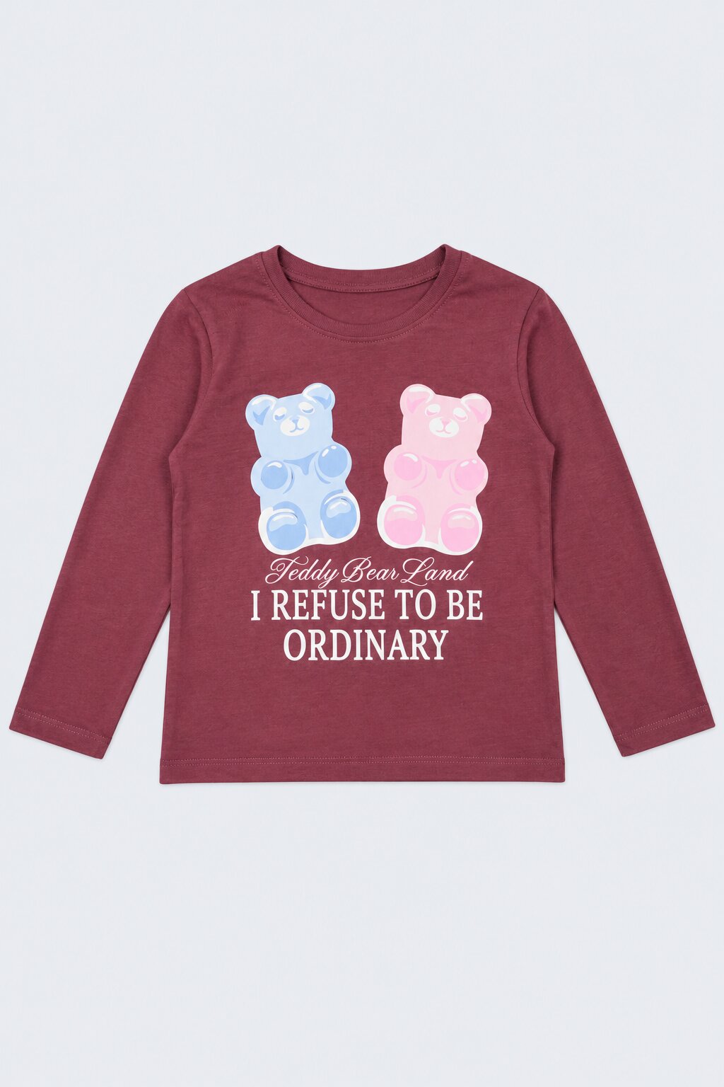 Tweens Girls Red Teddy Bear Graphic Print T-Shirt - Image 2