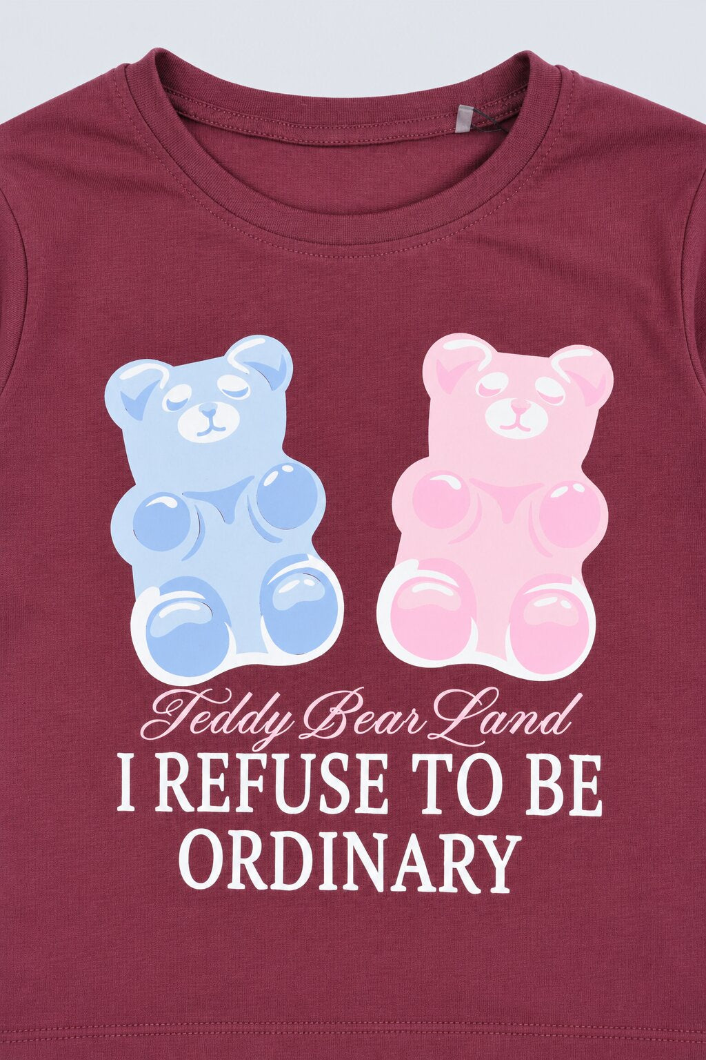 Tweens Girls Red Teddy Bear Graphic Print T-Shirt - Image 6