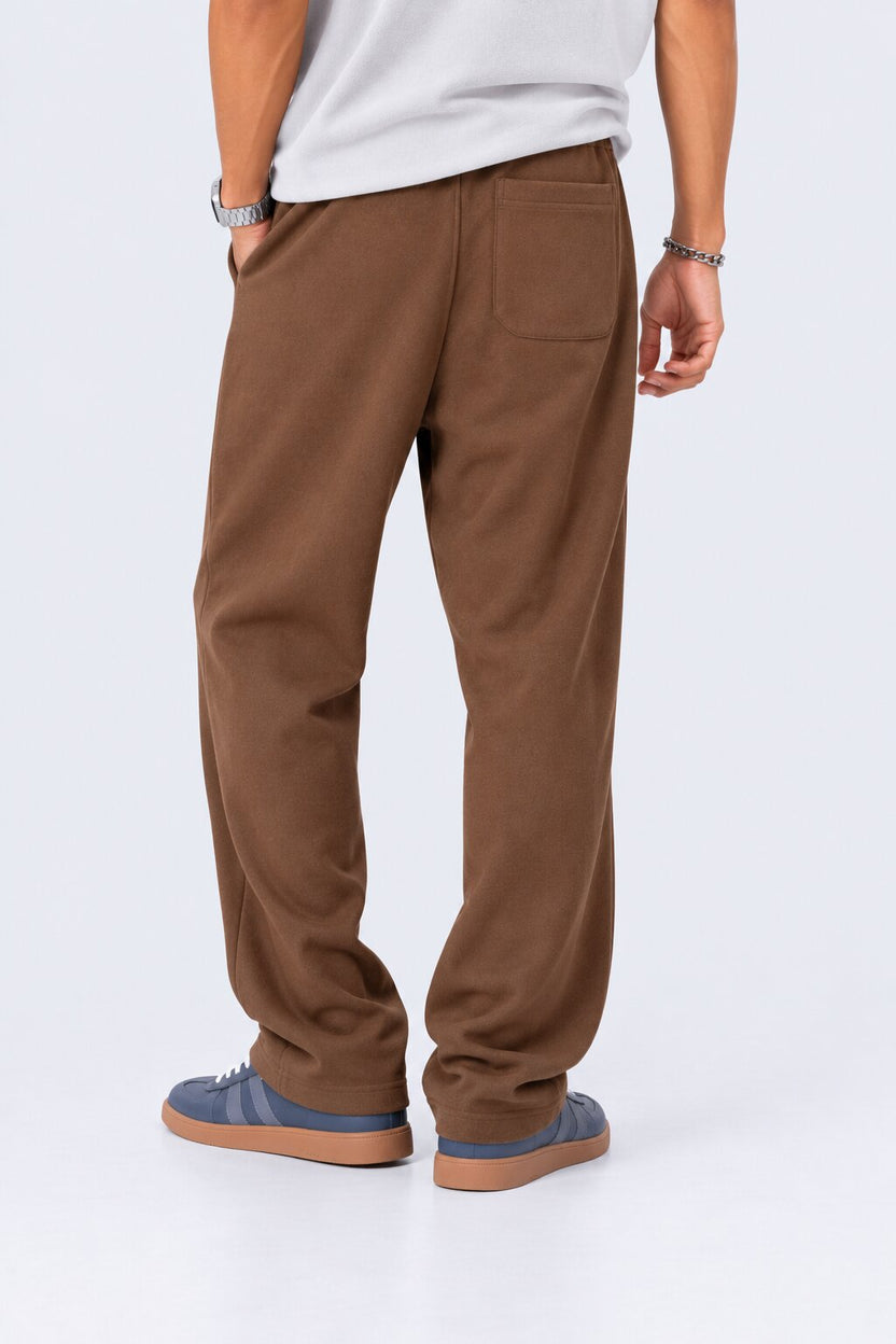 Mens Solid Brown Relaxed Fit Track Pant - Image 4