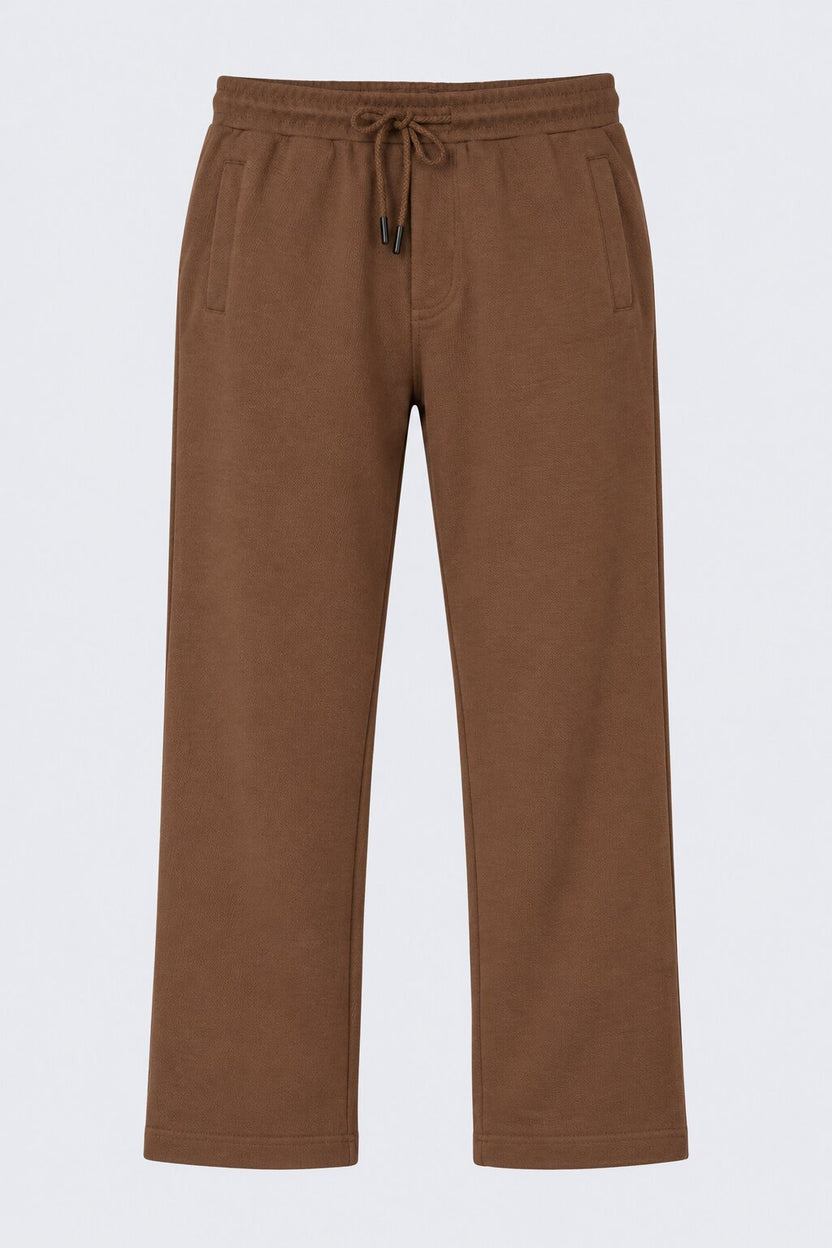 Mens Solid Brown Relaxed Fit Track Pant - Image 6