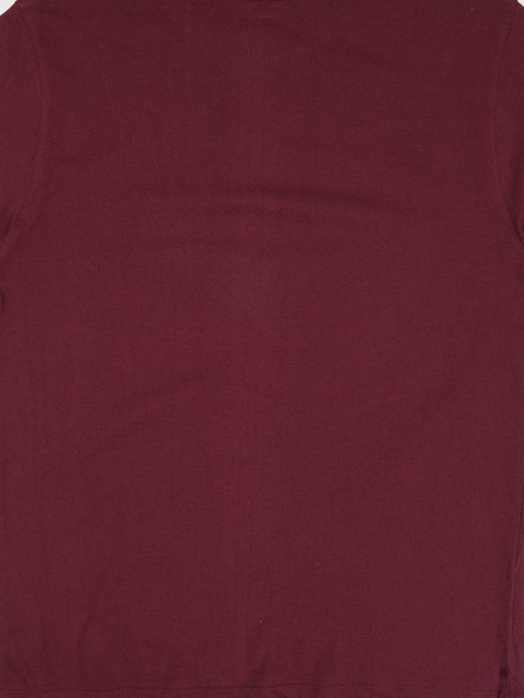 Mens Wine Solid Regular Fit T-Shirt - Image 8