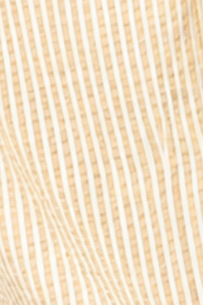 Mens Yellow and White Striped Regular Fit Shirt - Image 7