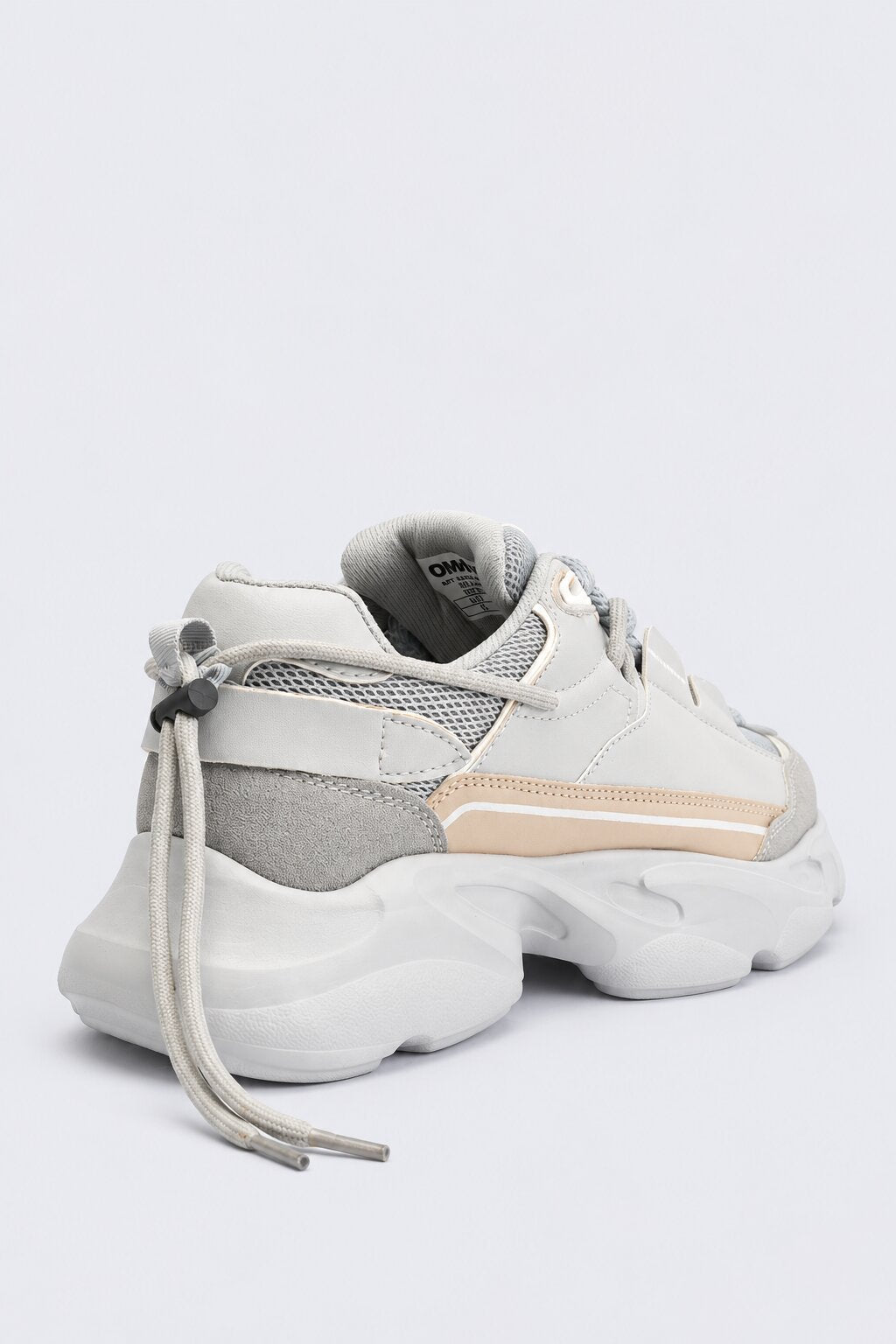 Mens Solid Grey Chunky Sole Sneaker - Image 3