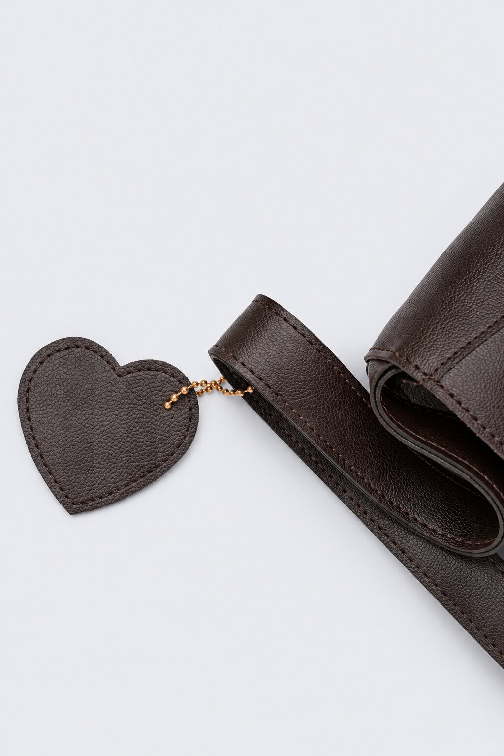 Womens Solid Brown Heart Charm Tote Bag - Image 5