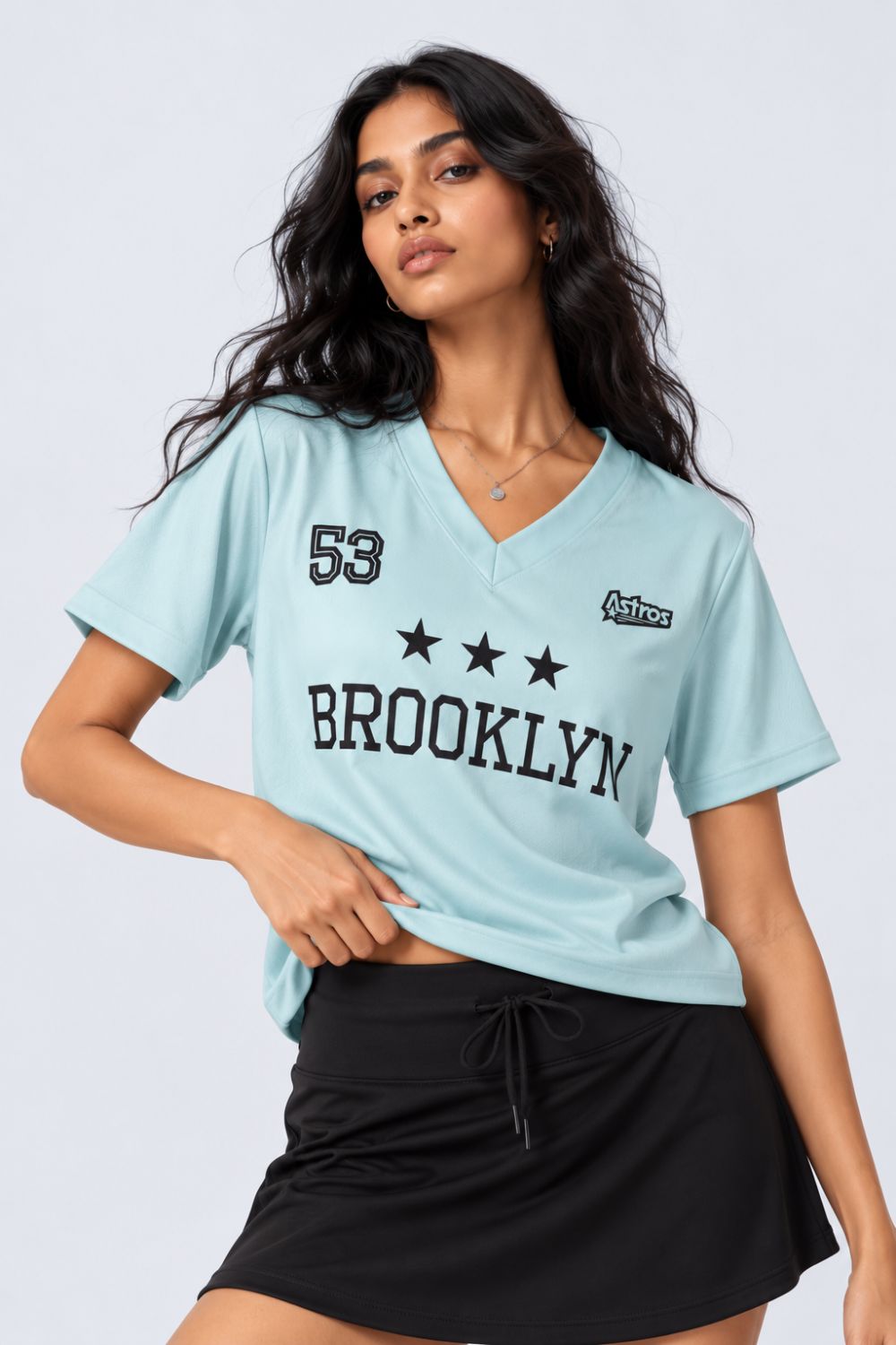 Green Brooklyn Typography Sports Print T-Shirt - Image 2