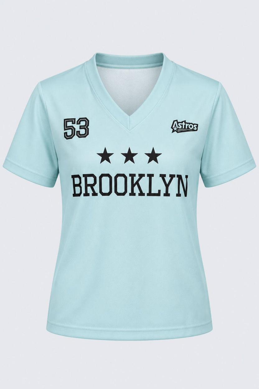 Green Brooklyn Typography Sports Print T-Shirt - Image 7