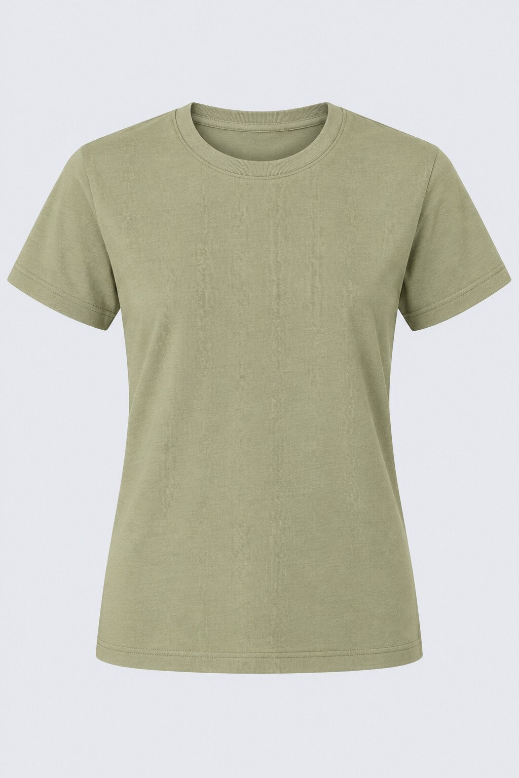 Womens Solid Olive Green Solid T-Shirt - Image 7