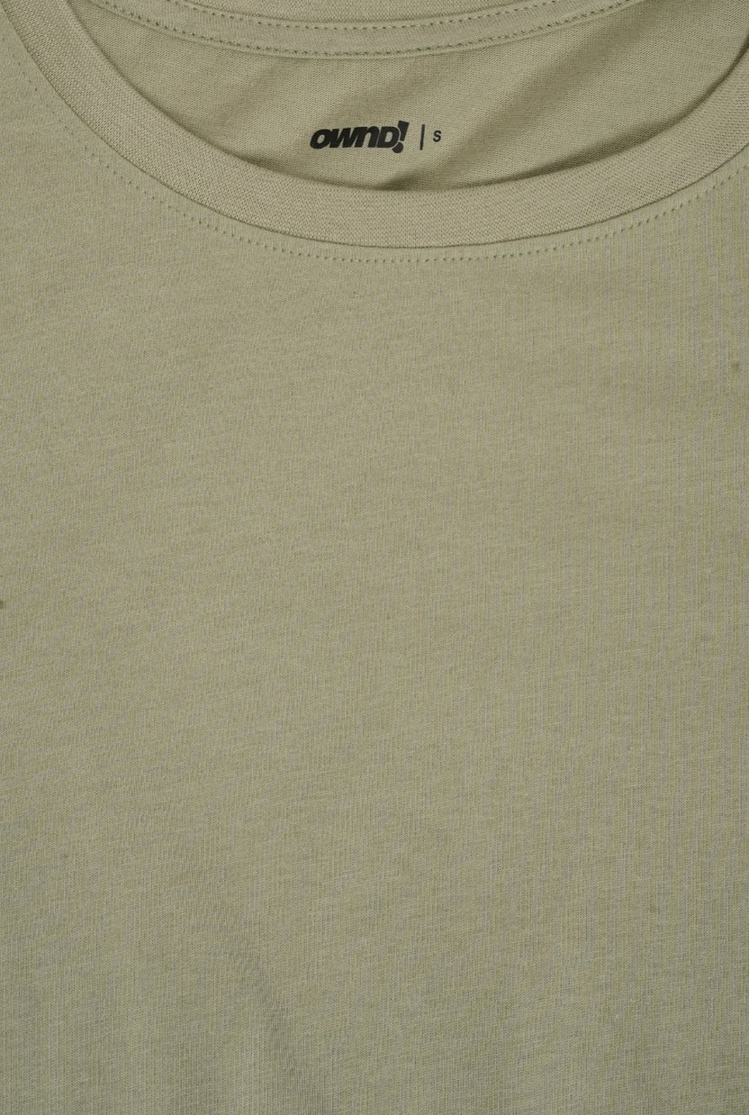 Womens Solid Olive Green Solid T-Shirt - Image 8