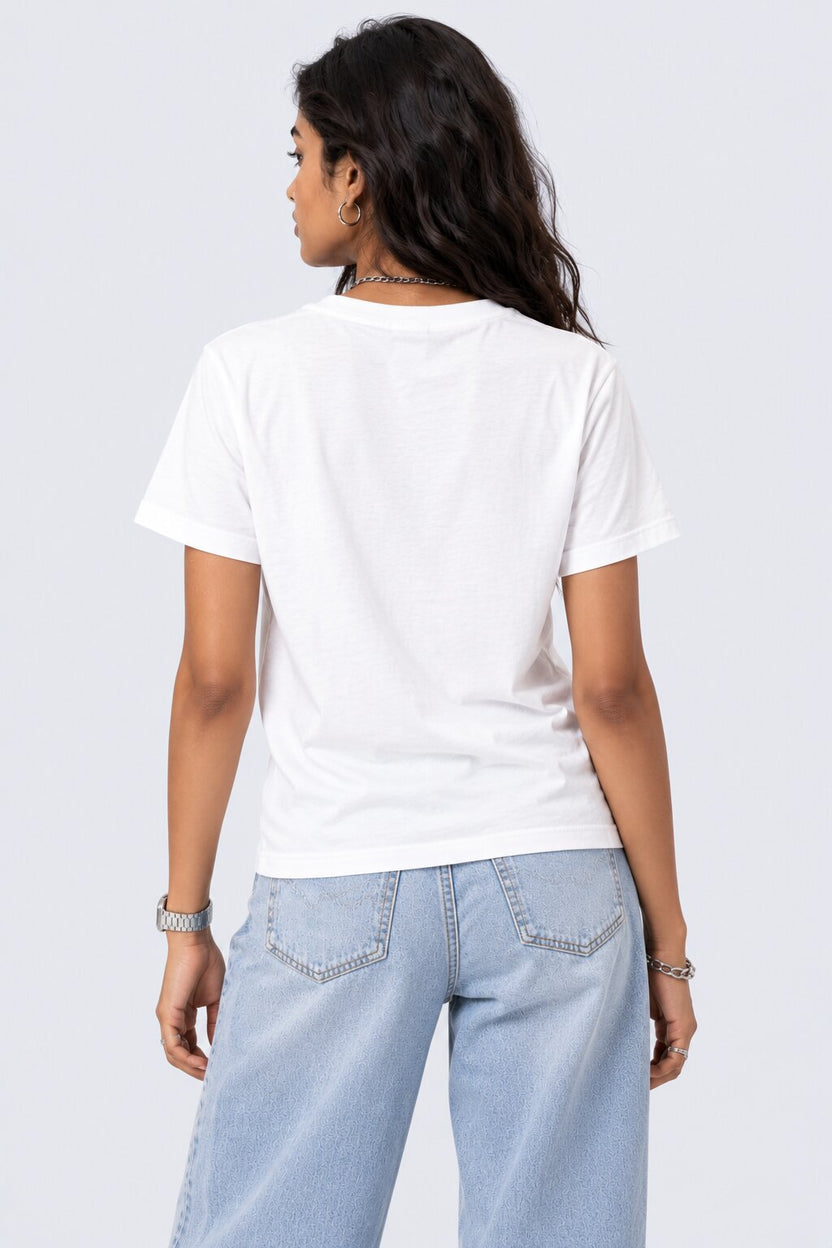 White Self-Love Club Typography Print T-Shirt - Image 5