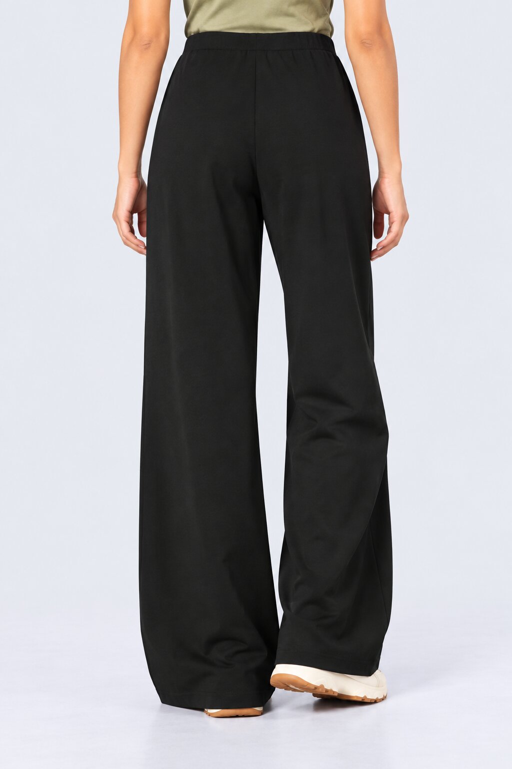 Womens Solid Black Straight Fit Trouser - Image 4