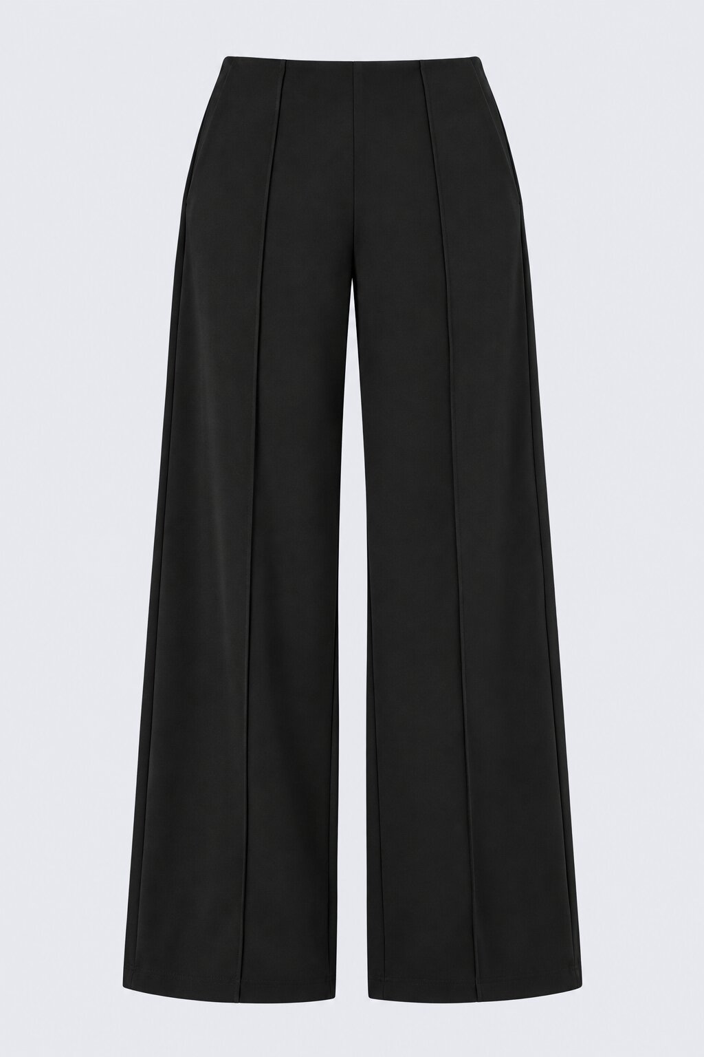 Womens Solid Black Straight Fit Trouser - Image 6
