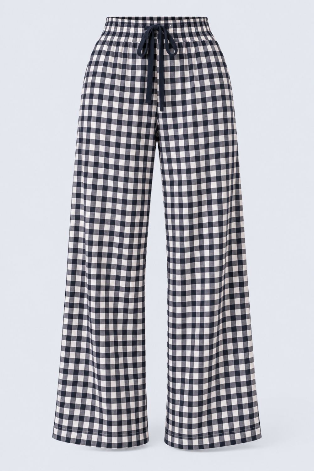 Navy Gingham Checked Lounge Pant - Image 7
