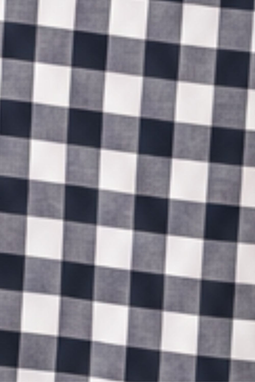Navy Gingham Checked Lounge Pant - Image 8