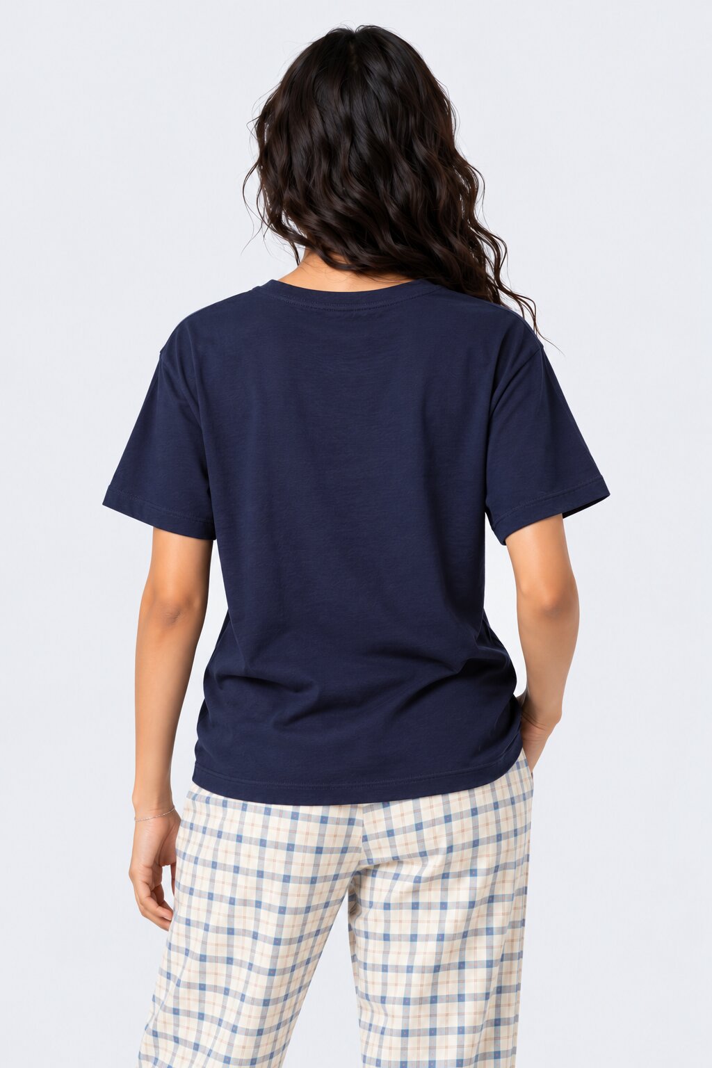 Womens Navy Bear Graphic Sleep T-Shirt - Image 5