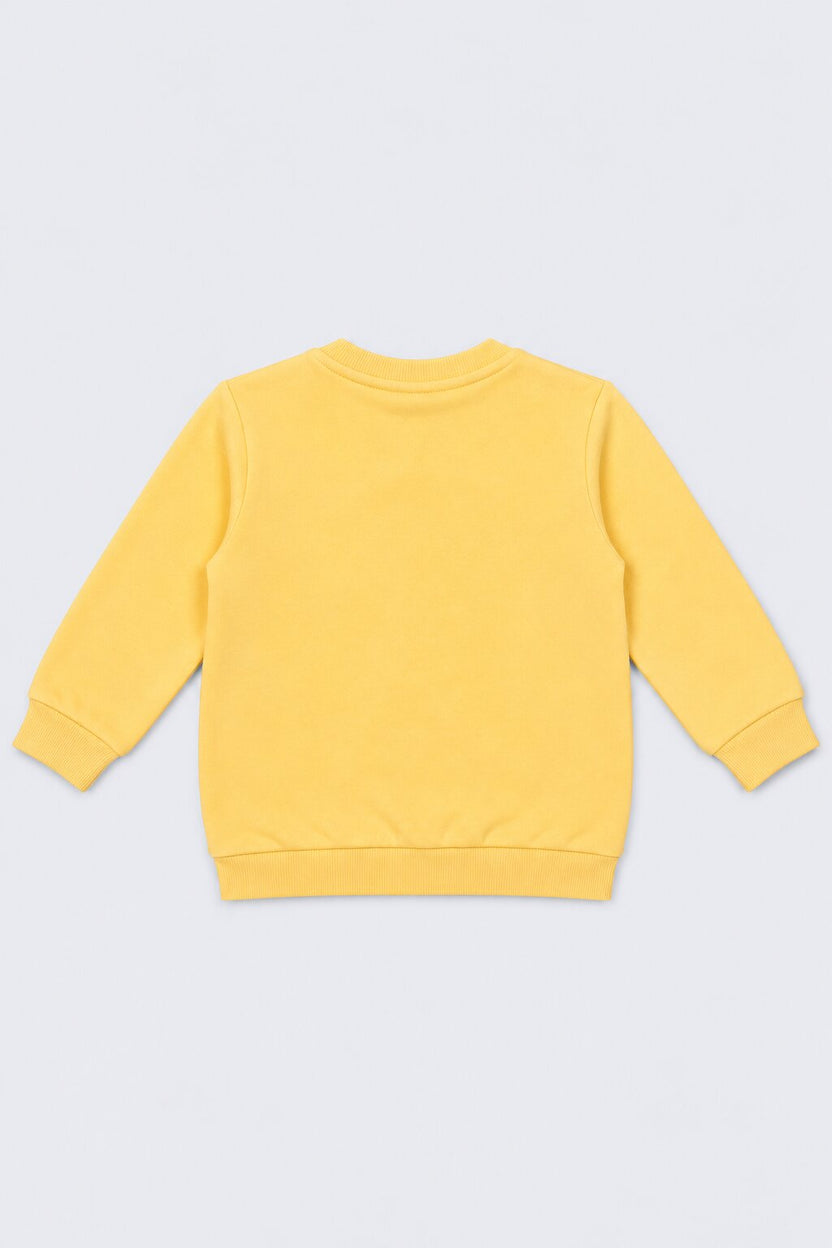 Infant Boys Yellow Dinosaur Applique Graphic Sweatshirt - Image 2