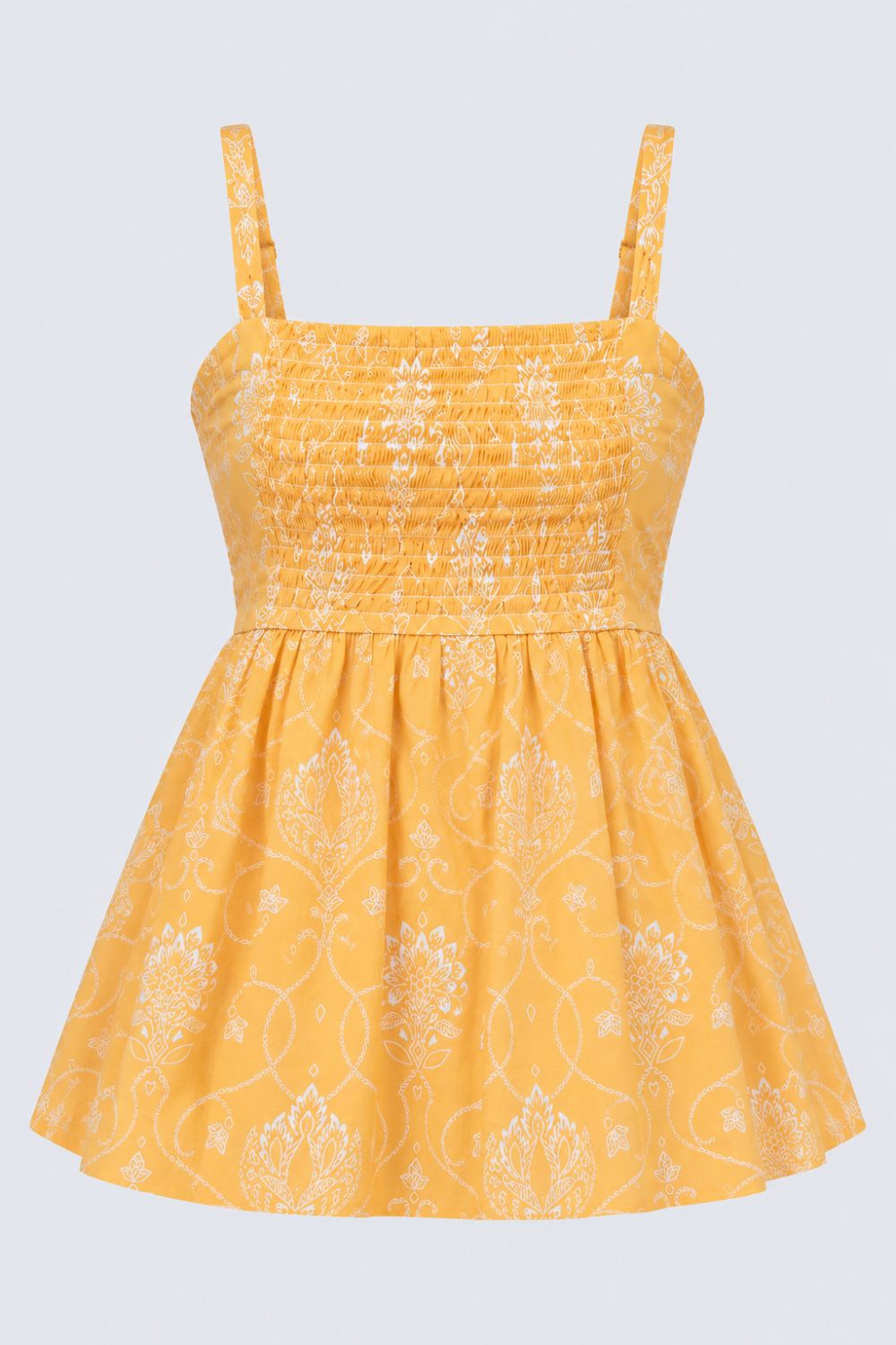 Womens Yellow Ethnic Motif Strappy Tunic - Image 7