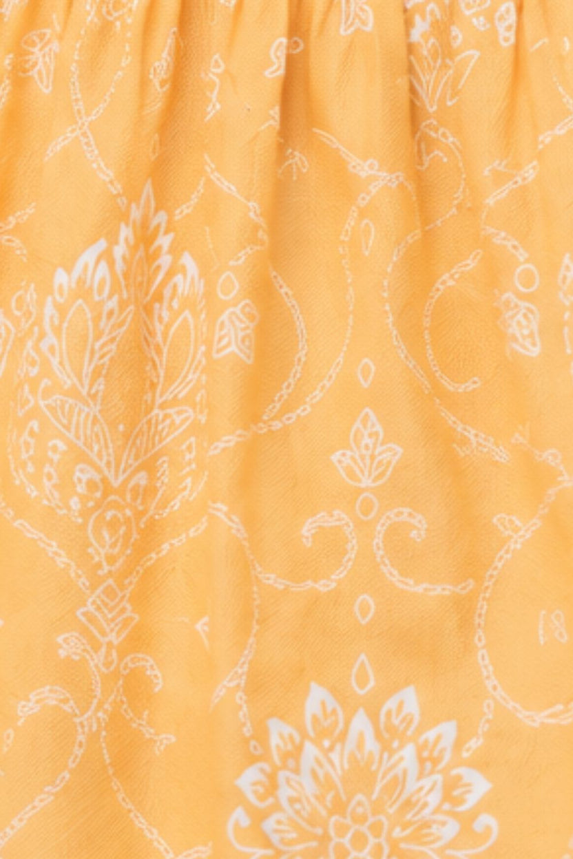 Womens Yellow Ethnic Motif Strappy Tunic - Image 8