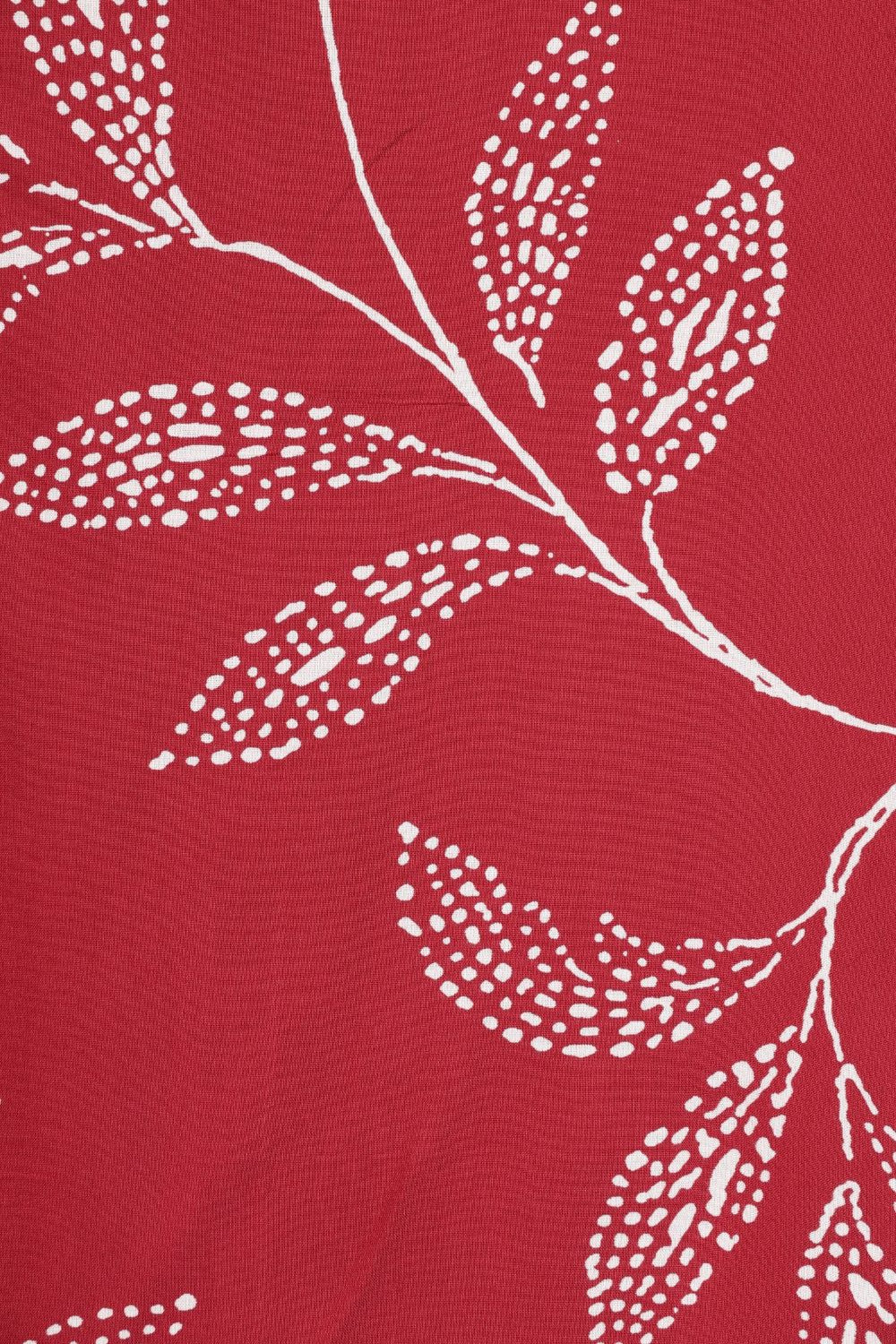 Womens Red Tropical Print Rayon Tunic - Image 8