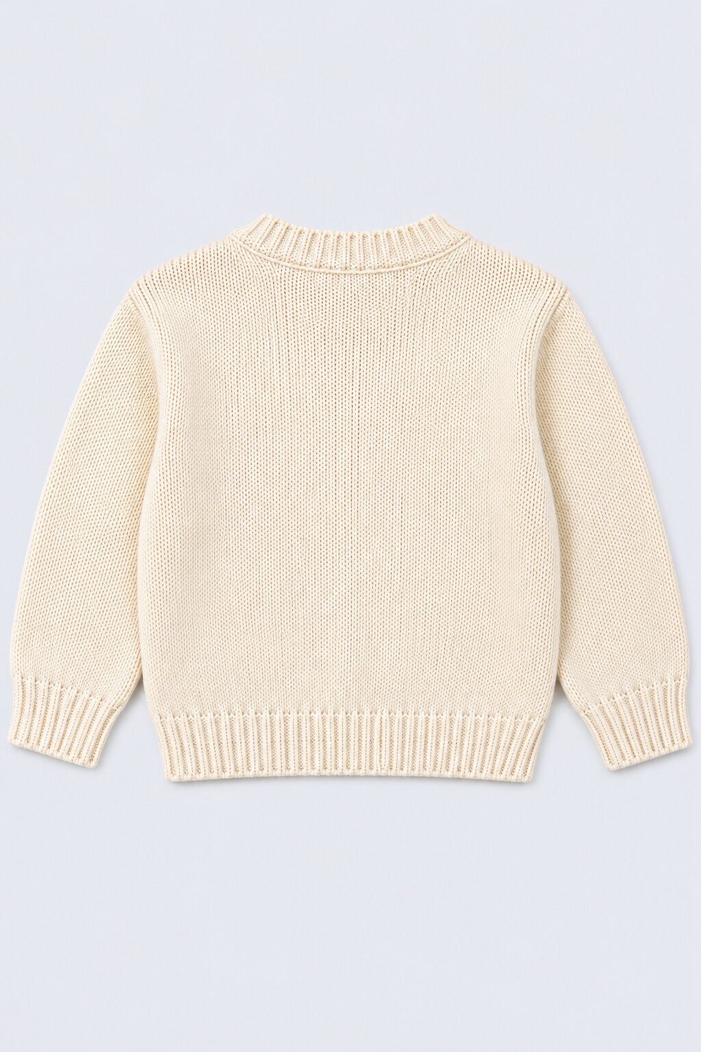 Girls Off White Floral Applique Knit Sweater - Image 4