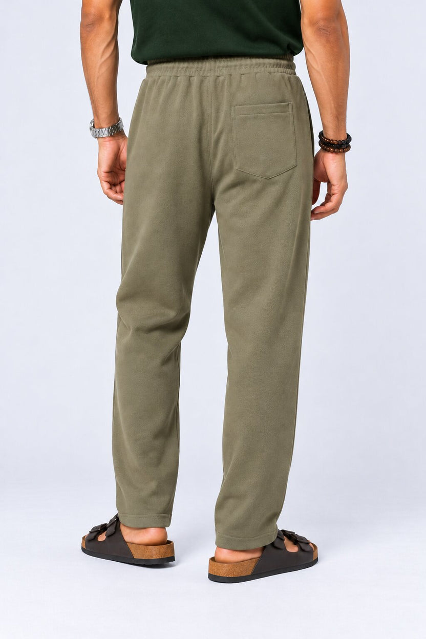 Mens Olive Relaxed Fit Joggers - Image 5
