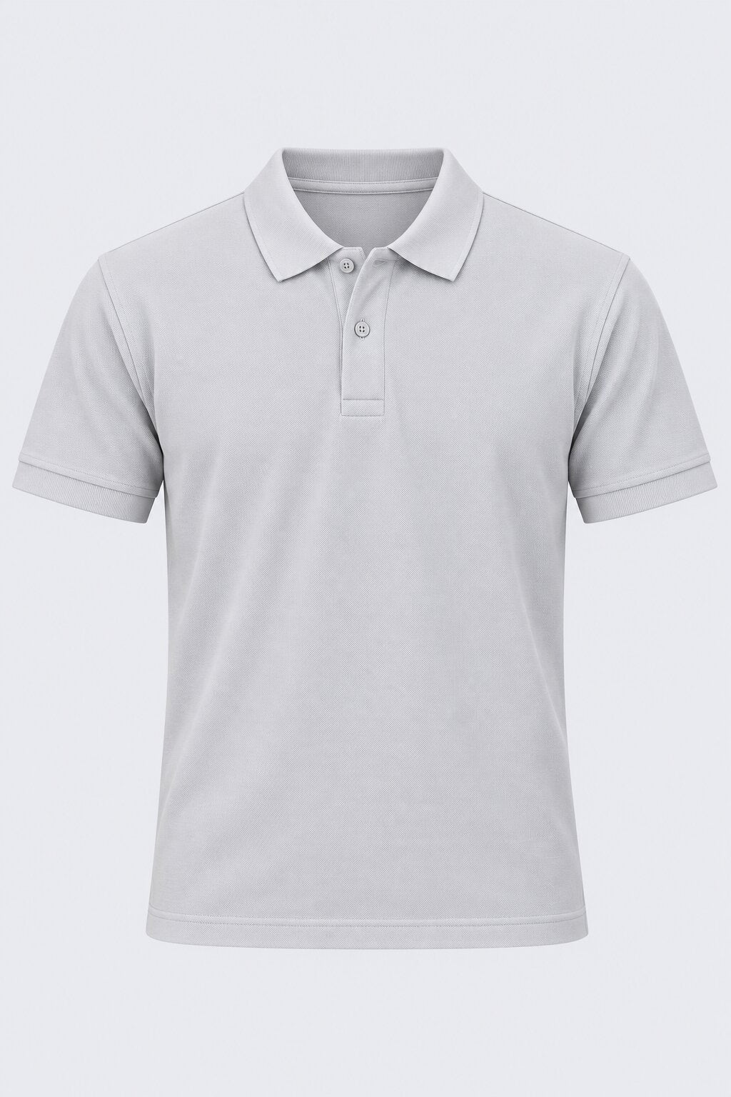 Mens Light Grey Cotton Blend Regular Fit Polo - Image 7