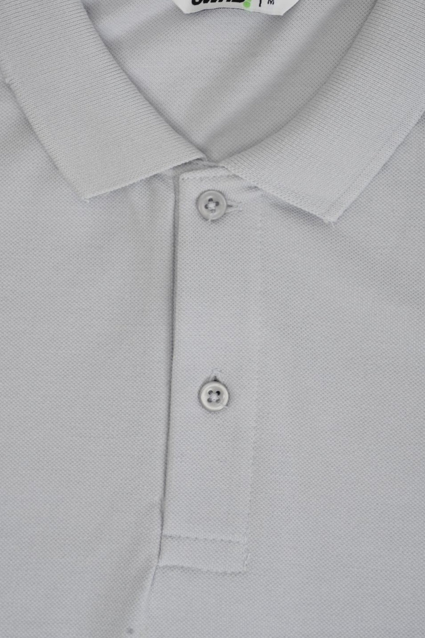 Mens Light Grey Cotton Blend Regular Fit Polo - Image 8