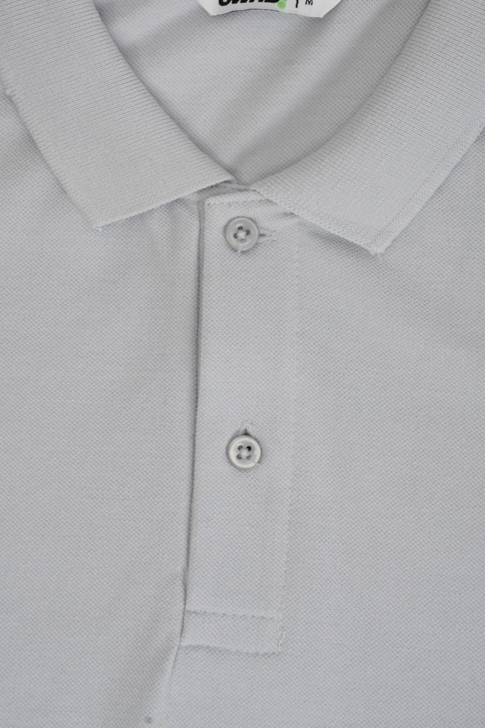 Mens Light Grey Cotton Blend Regular Fit Polo - Image 8